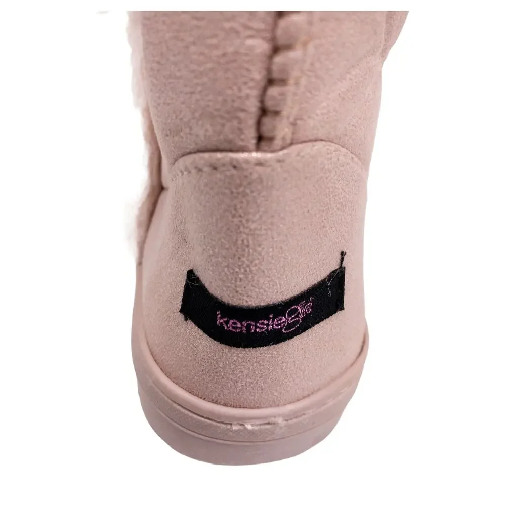 Kensie Girl Pink Blush Faux Fur Trim Winter Boots Little Girl's 3 LG3